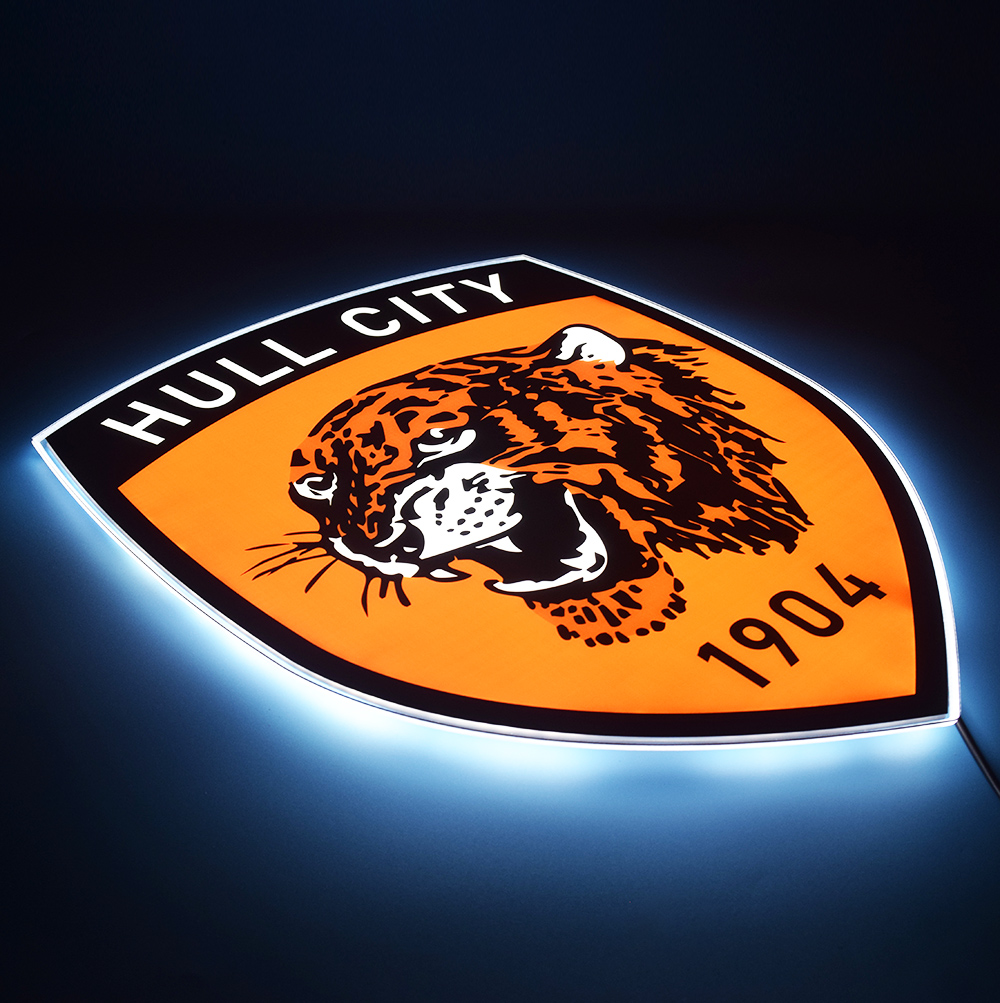 Hull City LED panel lit up at an angle