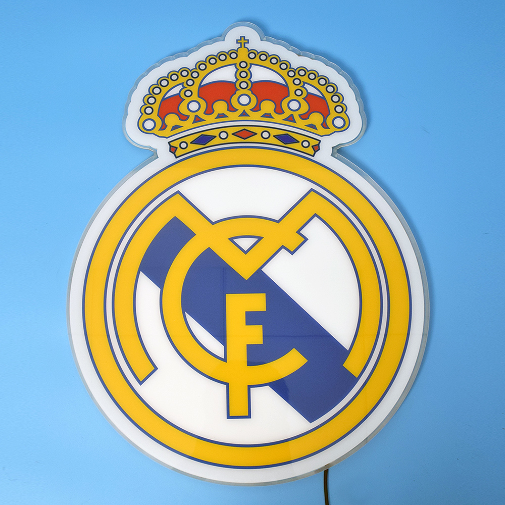 Unlit Real Madrid acrylic panel head-on
