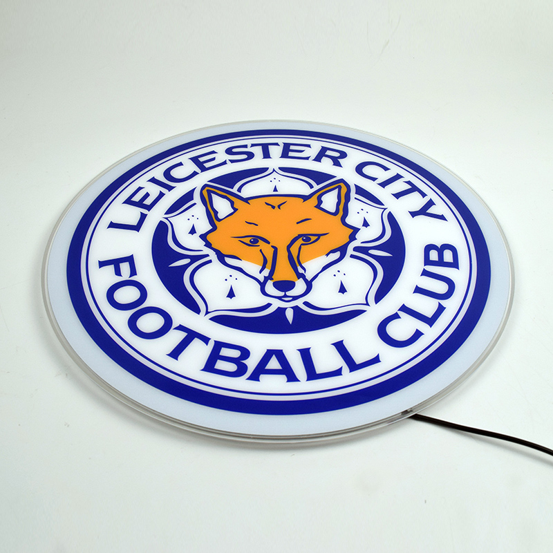 Leicester City acrylic panel switched off, angled view