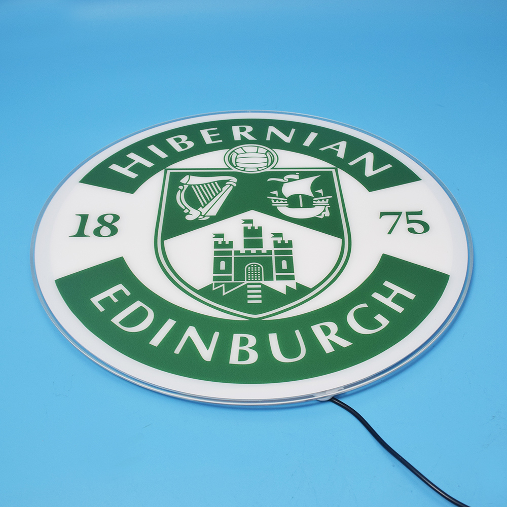 Angled view of the Hibernian acrylic panel unlit