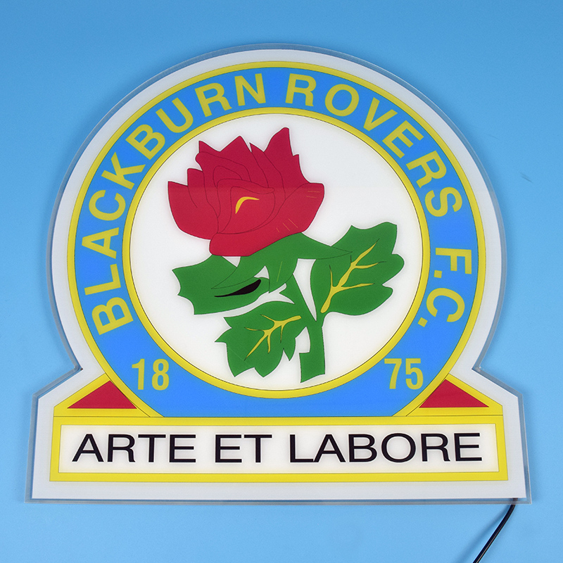 Blackburn Rovers acrylic panel unlit front view