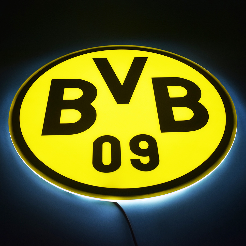Borussia Dortmund LED panel glowing at a low angle