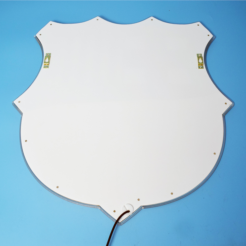 Back of the FC Barcelona panel showing mounting brackets