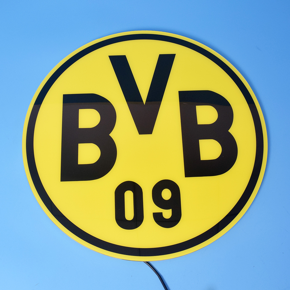 Unlit Borussia Dortmund acrylic panel head-on