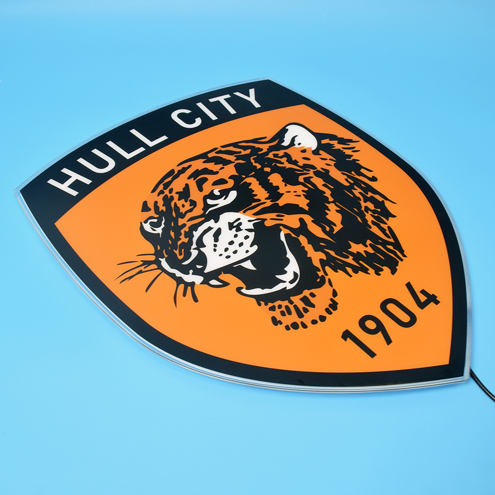 Unlit front view of the Hull City acrylic panel